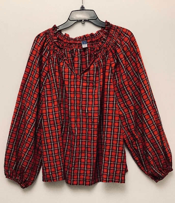 Top Long Sleeve By Old Navy In Red, Size: 3x