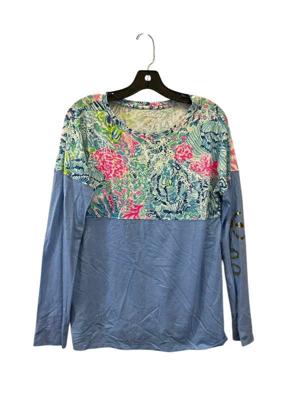 Top Long Sleeve By Lilly Pulitzer In Blue & Pink, Size: S