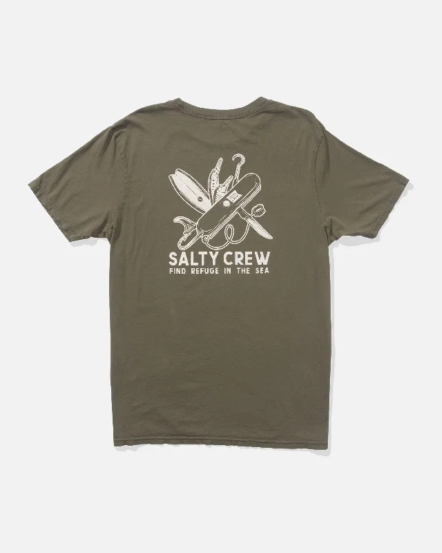 Pocket Knife Vintage Tee - Dusty Olive