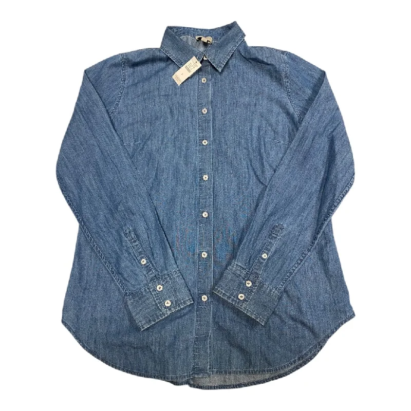 Top Long Sleeve By Talbots In Blue Denim, Size: S