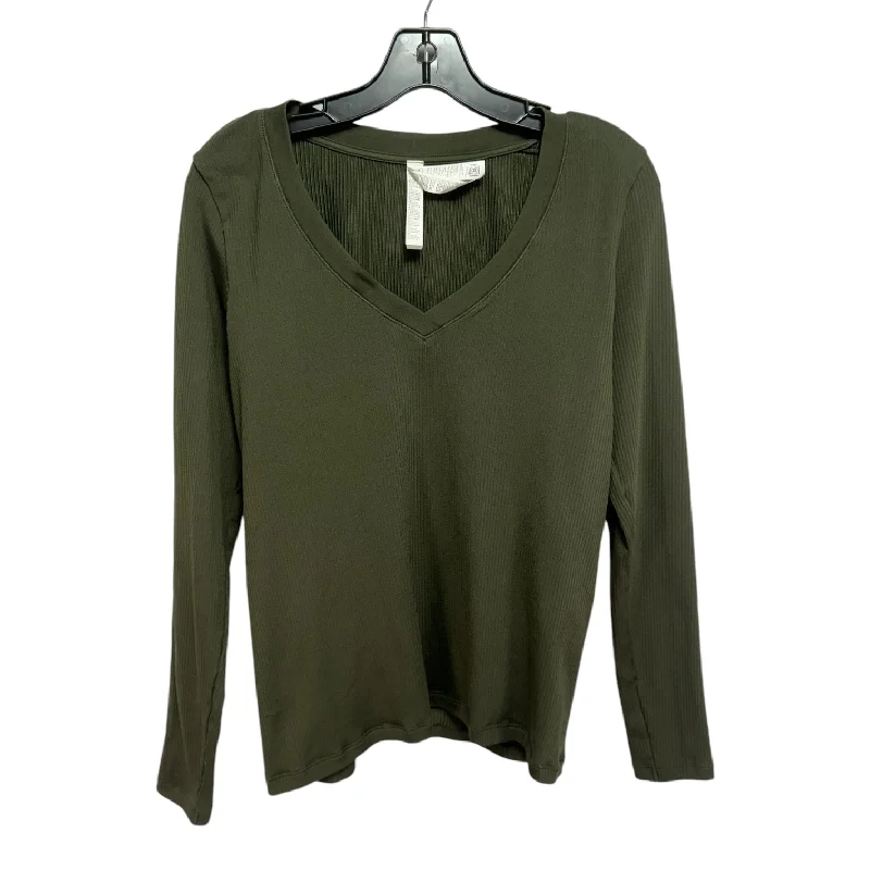 Athletic Top Long Sleeve Collar By Athleta In Green, Size: M