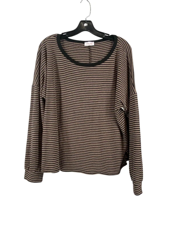 Top Long Sleeve By Pink Lily In Striped Pattern, Size: L