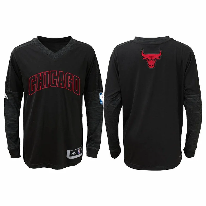 Chicago Bulls On Court Long Sleeve Youth Shooter Shirt NBA Adidas Official