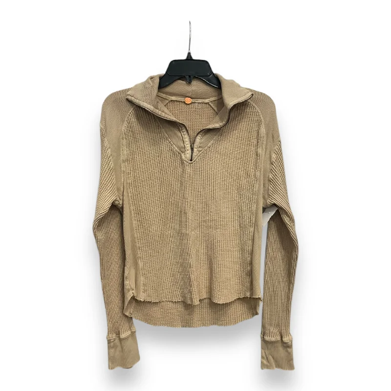 Top Long Sleeve By Free People In Tan, Size: S