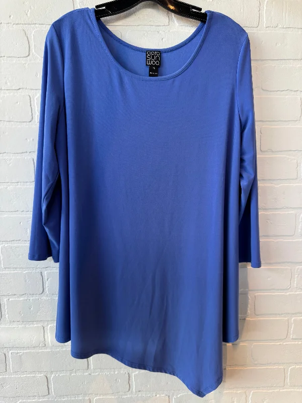 Top Long Sleeve By Clara Sun Woo In Blue, Size: Xl