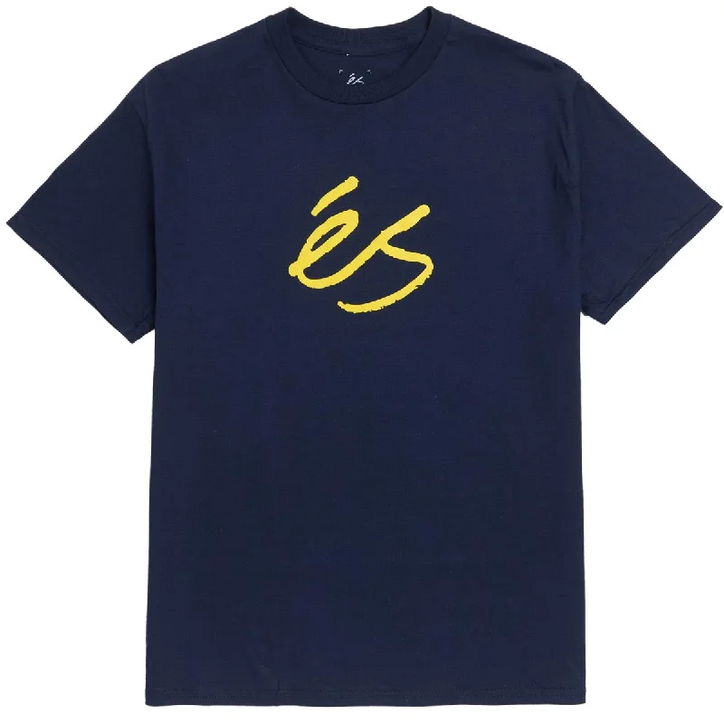 eS Scrip Mid T-Shirt - Navy/Yellow