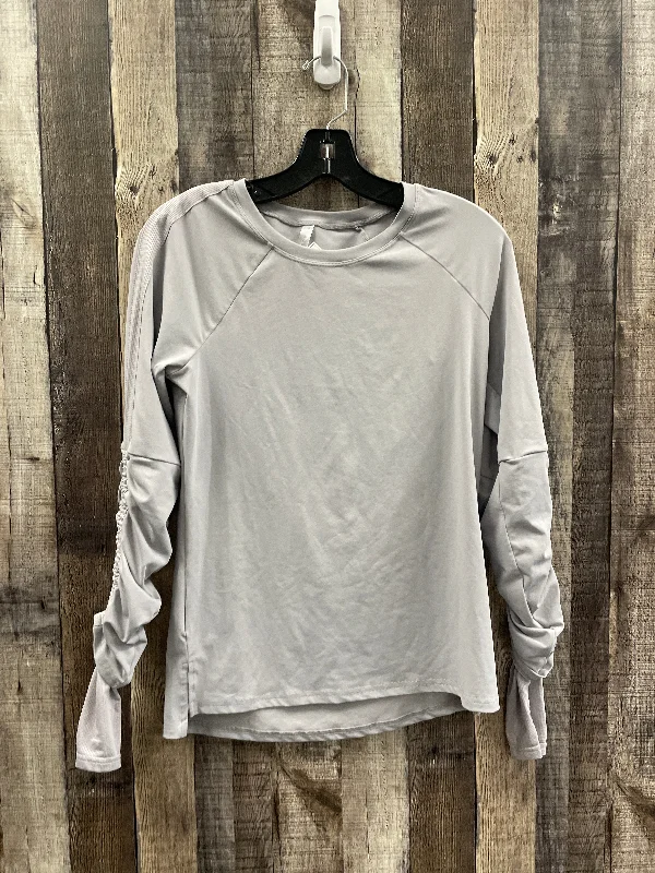 Athletic Top Long Sleeve Crewneck By Athleta In Grey, Size: S