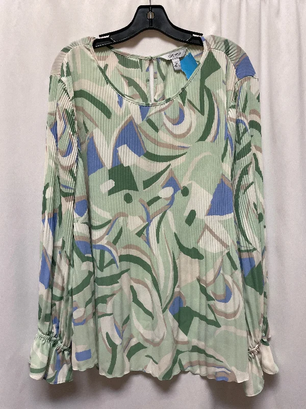 Top Long Sleeve By Nine West In Green, Size: 1x