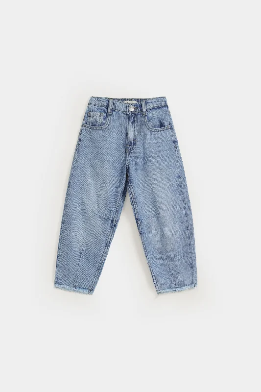 Elasticated Balloon Jeans With Dart Details