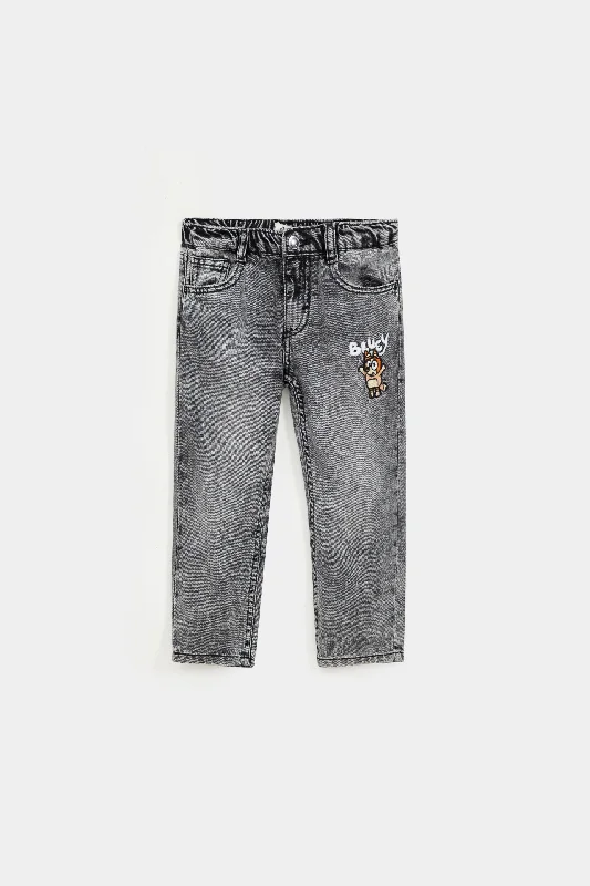 Character Embroidered Baggy Jeans