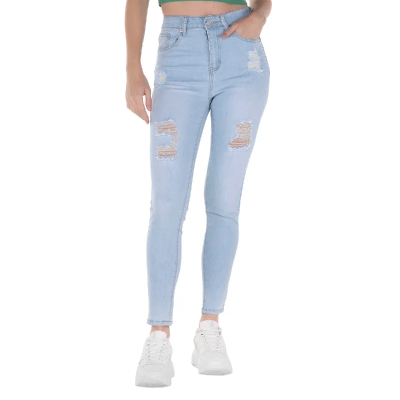 JEANS HIGH WAIST DESTROYER PARA MUJER FOREVER 21