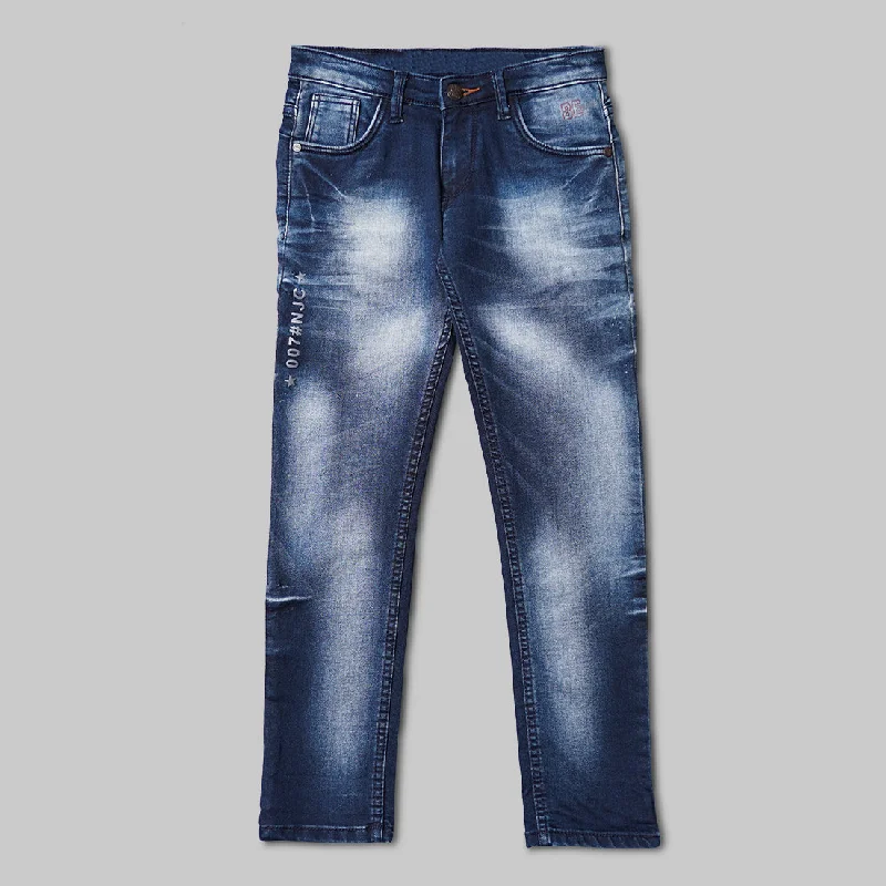 Navy Blue Fix Waist Jeans for Boys