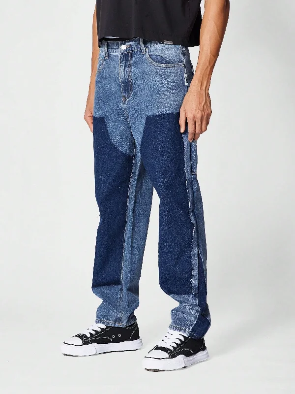 Straight Fit Jean With Contrast Panels