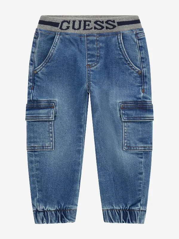 Boys Comfort Denim Pull On Jeans in Blue