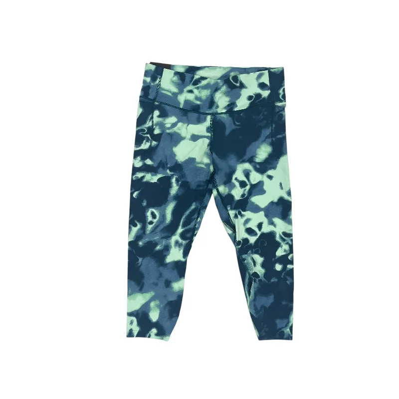 Athletic Leggings Capris By Under Armour In Blue & Green, Size:Xl