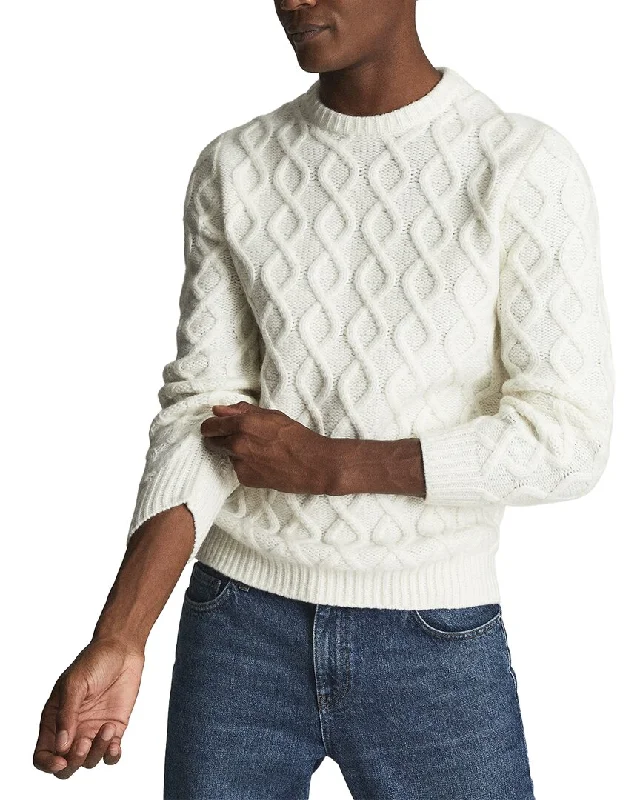 Reiss Louie Alpaca & Wool-Blend Chunky Cable Crewneck Sweater