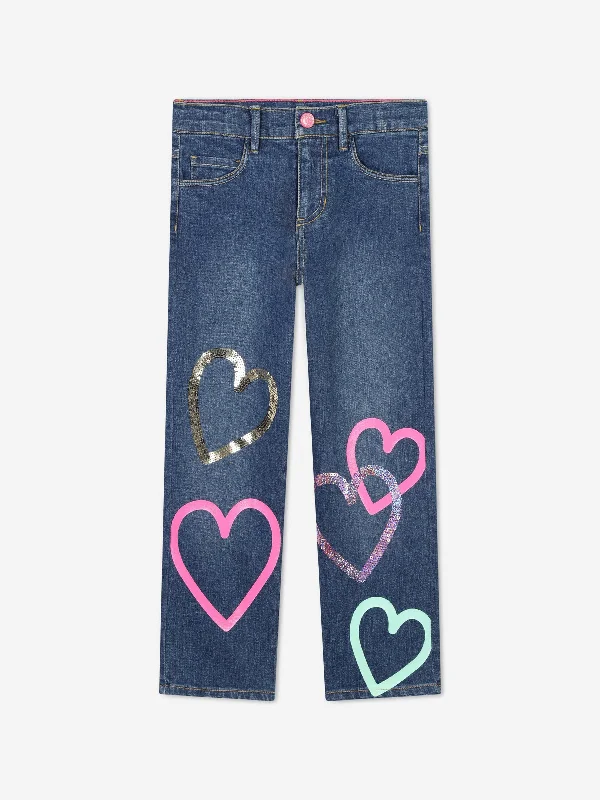 Billieblush Girls Heart Jeans in Blue