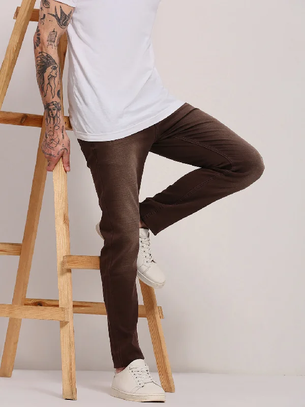 Men Brown Slim Fit Jeans