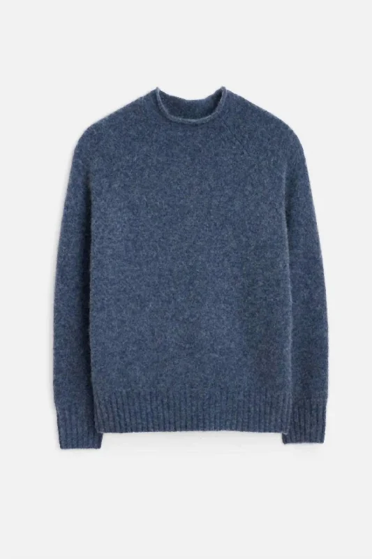 Alex Alpaca Sweater In Heather Storm