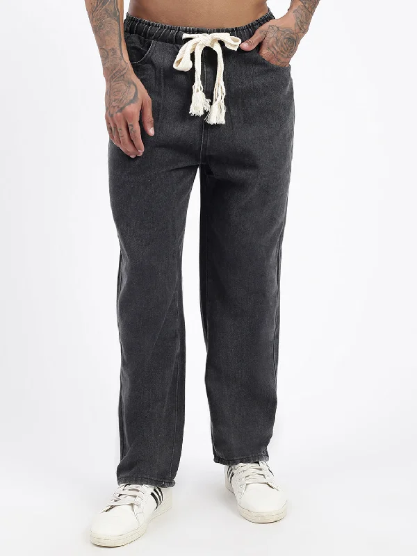 Men Grey Slim Fit Cropped Jeans