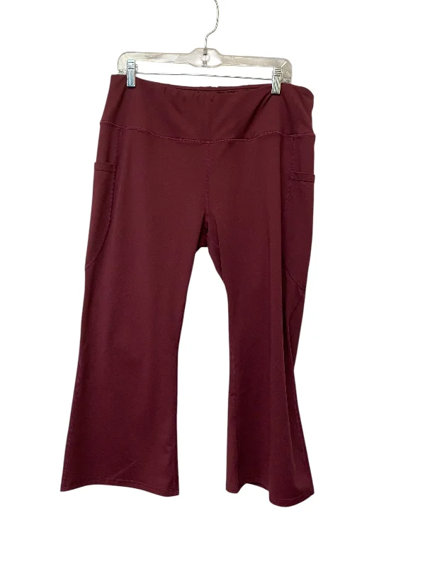 Athletic Leggings By Clothes Mentor In Maroon, Size: 2x