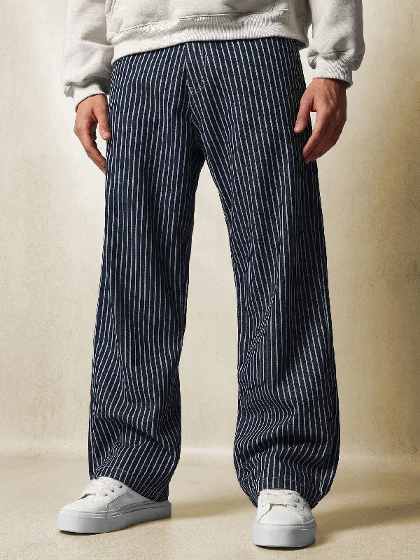 Baggy Fit Pinstripe Jean