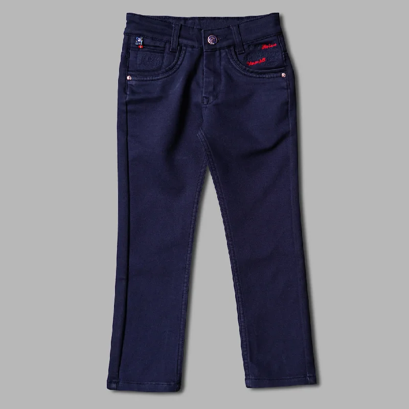 Solid Navy Blue Jeans for Boys