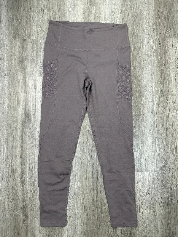 Athletic Leggings By Mono B In Brown, Size: L