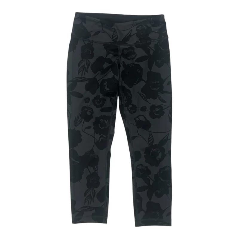 Athletic Leggings Capris By Lululemon In Black & Grey, Size:S