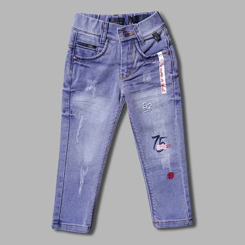 Blue Rugged Jeans for Boys